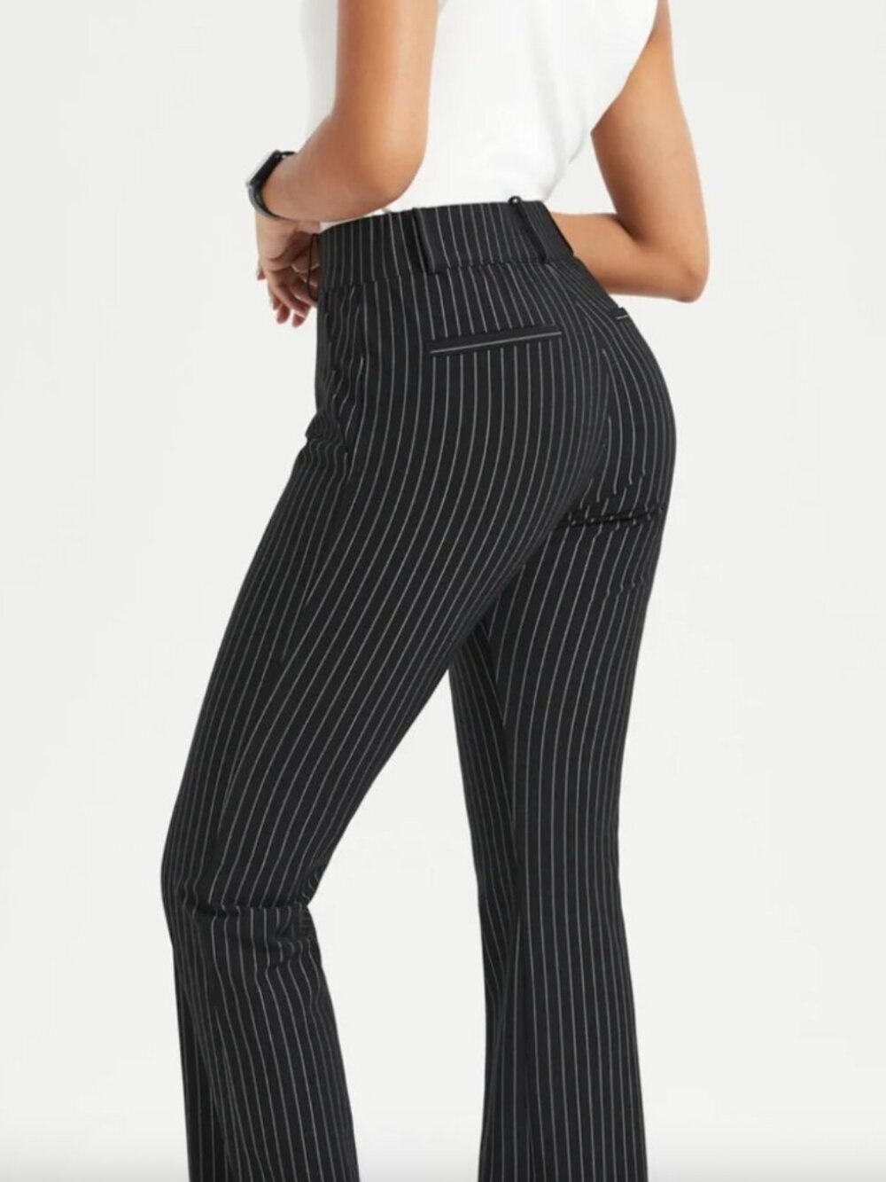 Betabrand Yoga Dress Pants Black Pinstripe Medium - Picture 6 of 6